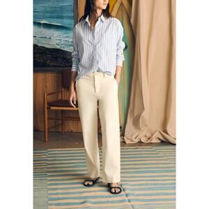 Faherty Women’s Pants Size 10 Coastline Stretch Chino Straight Ivory Salt